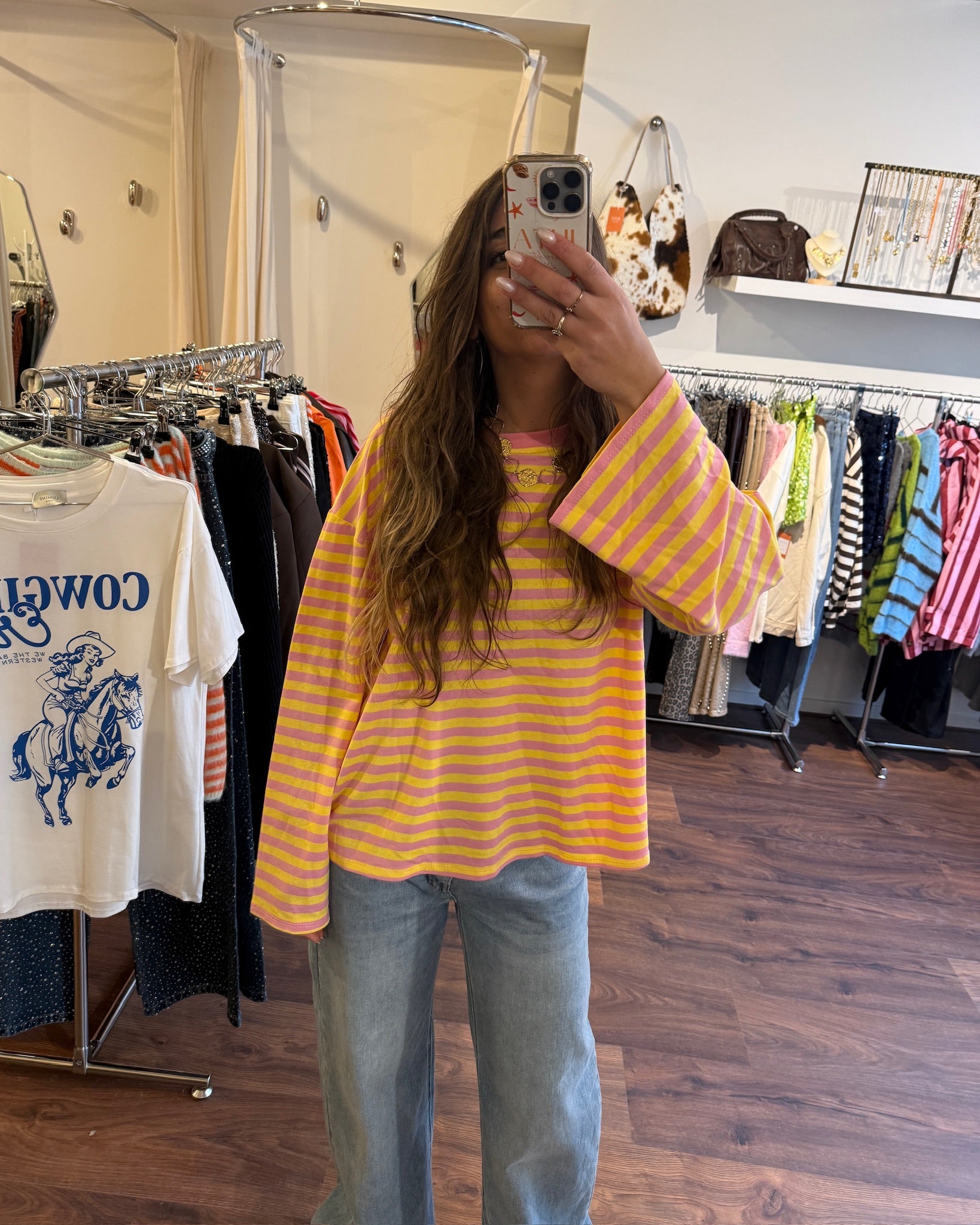 Logan longsleeve yellow/pink