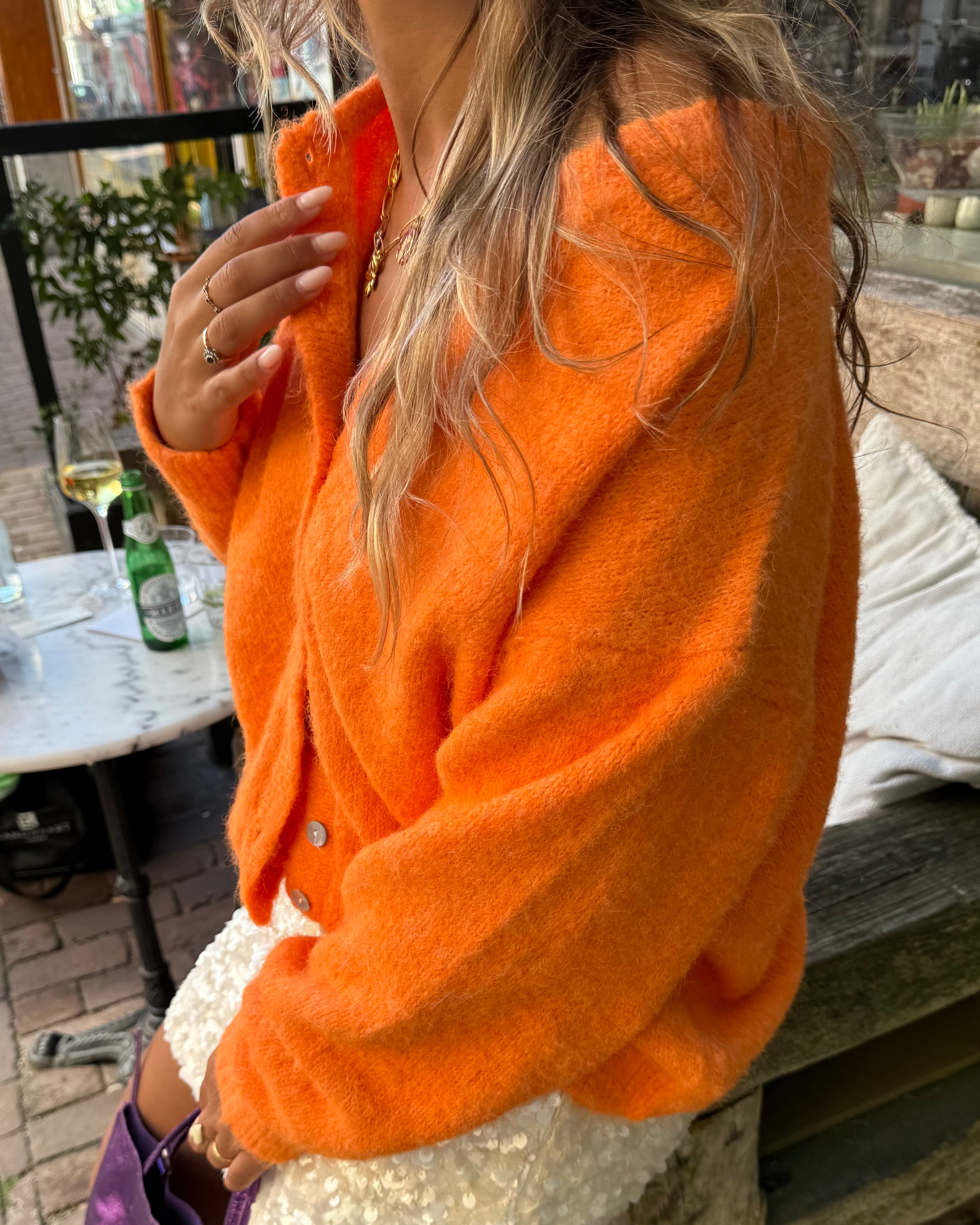 Lizzy cardigan orange