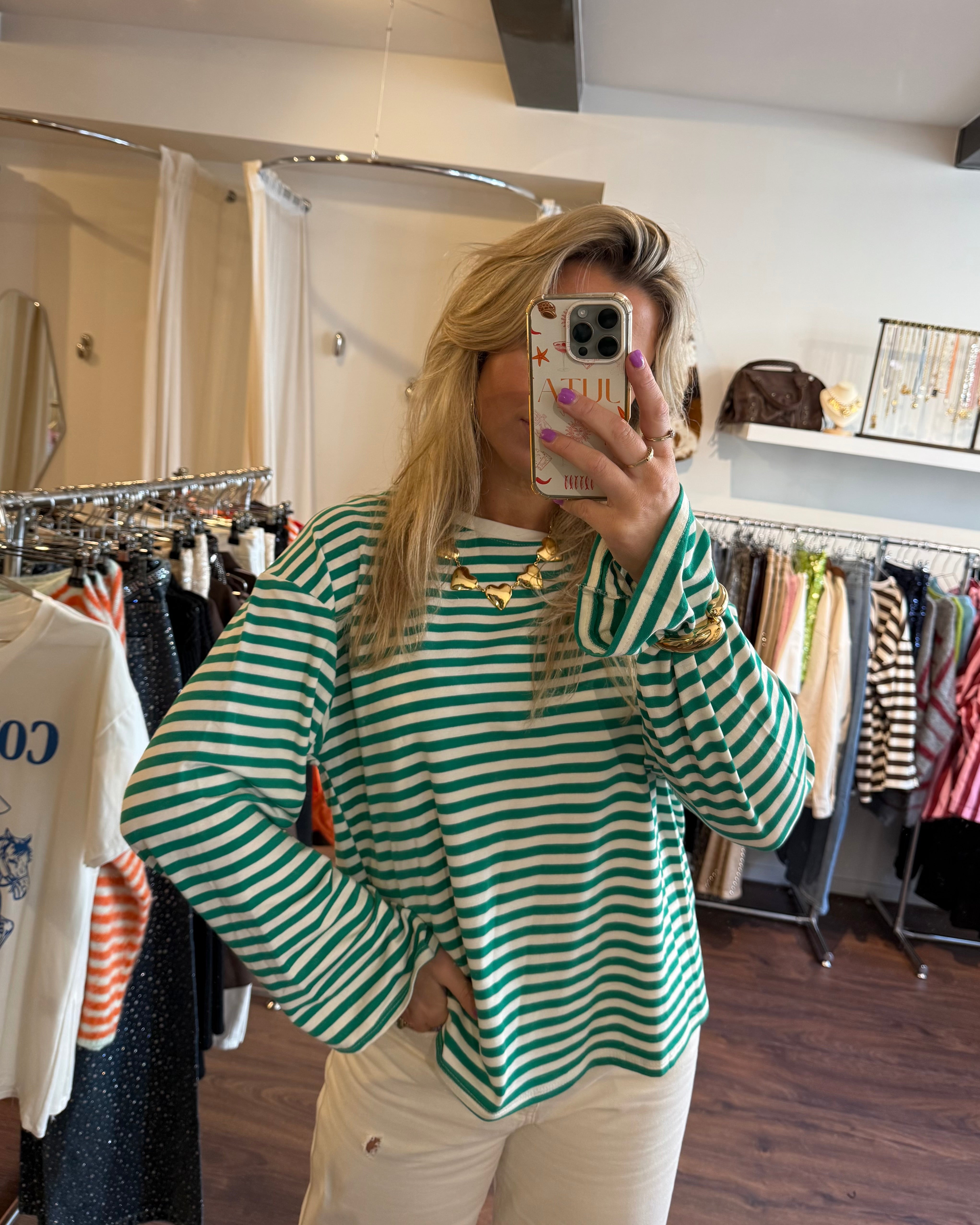 Logan longsleeve green/white