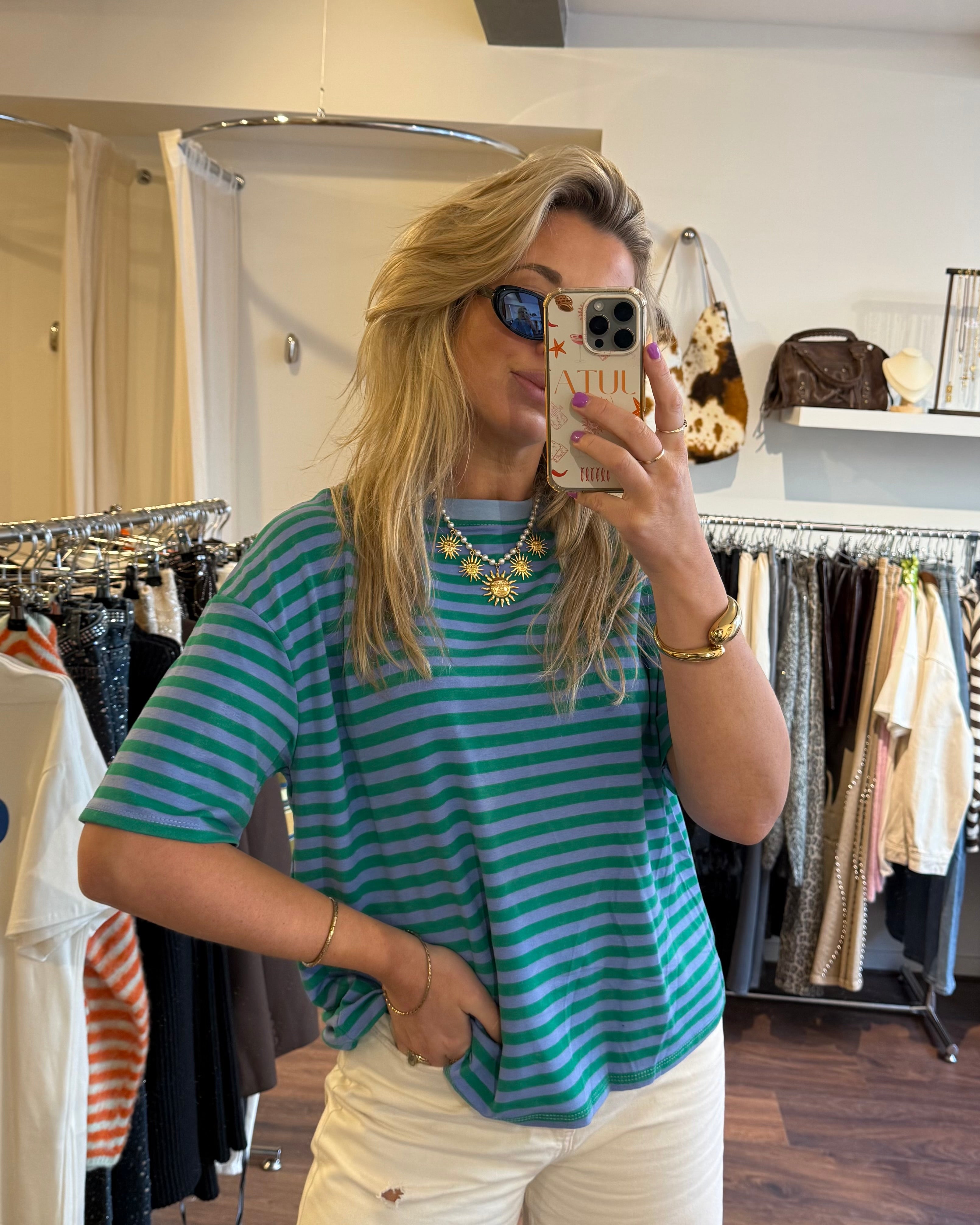 Cleo t-shirt green/blue