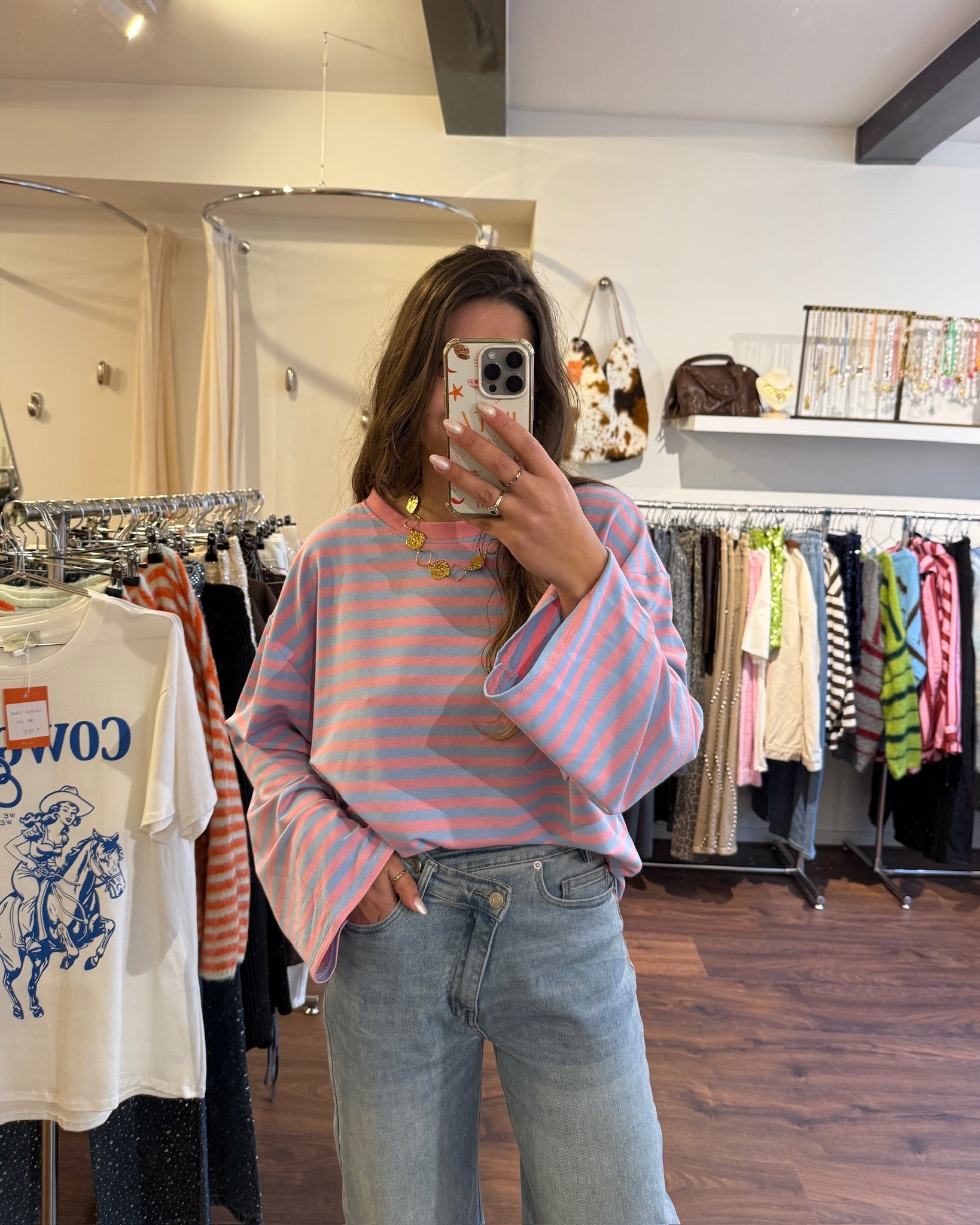 Logan longsleeve pink/blue