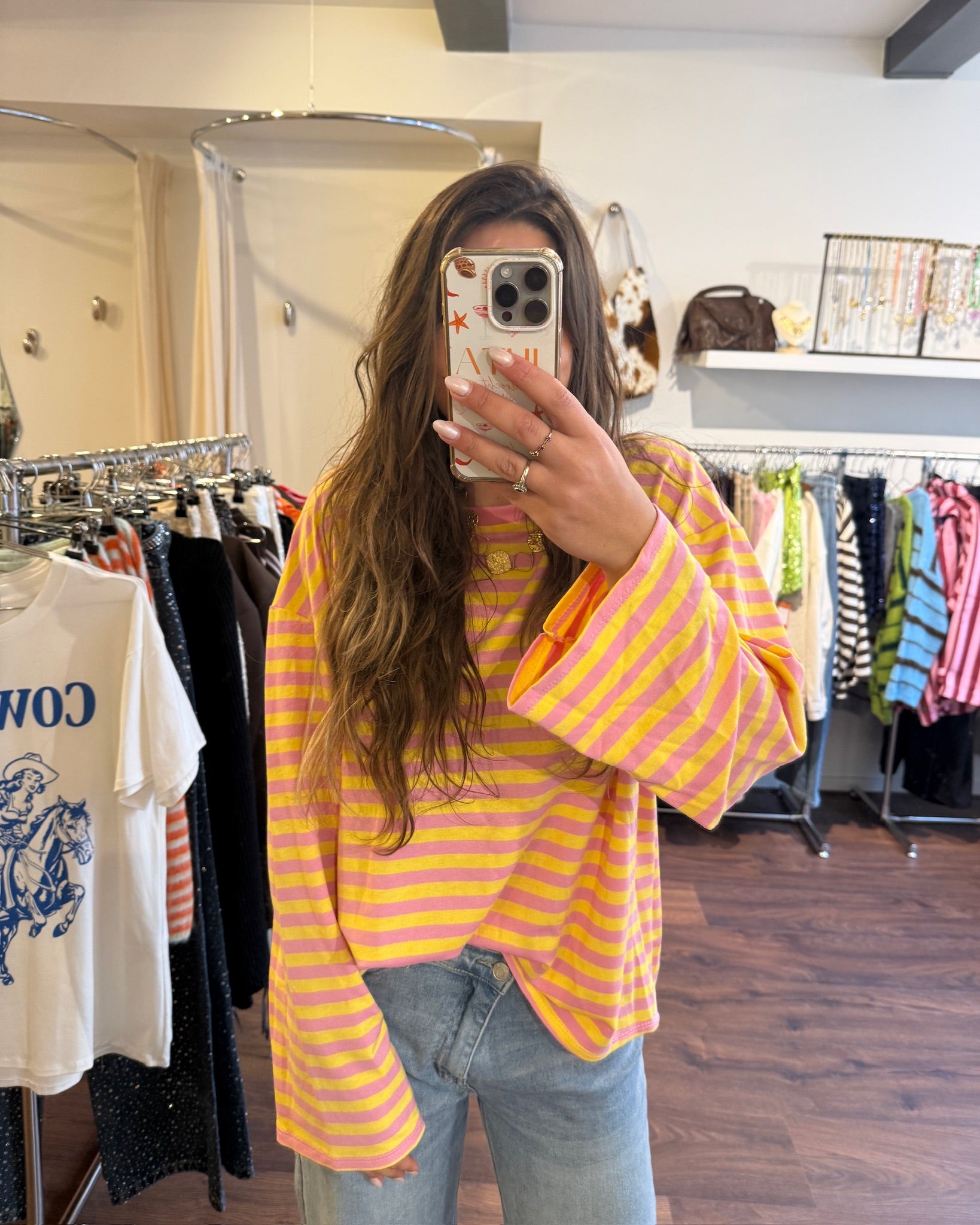 Logan longsleeve yellow/pink