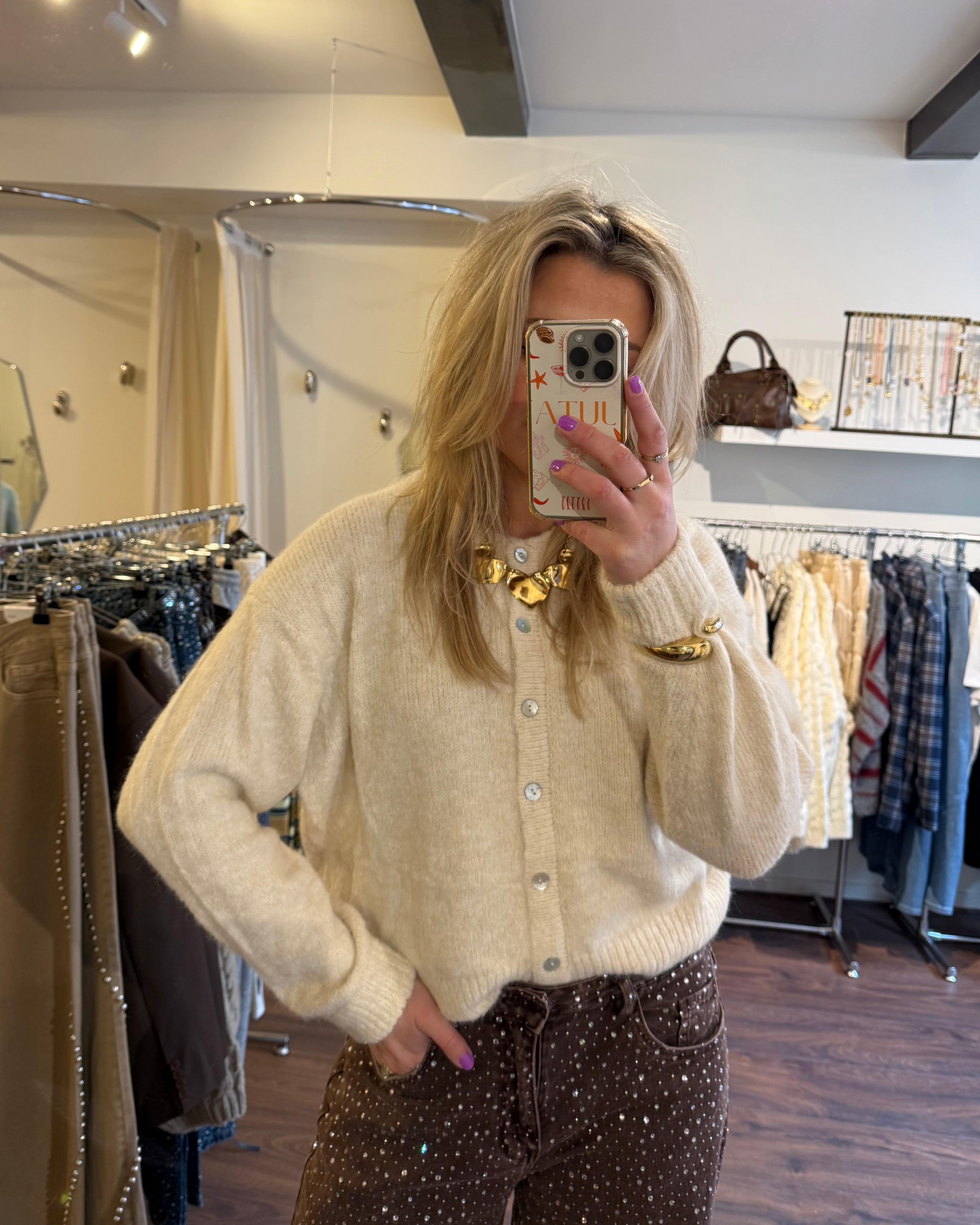 Lizzy cardigan beige