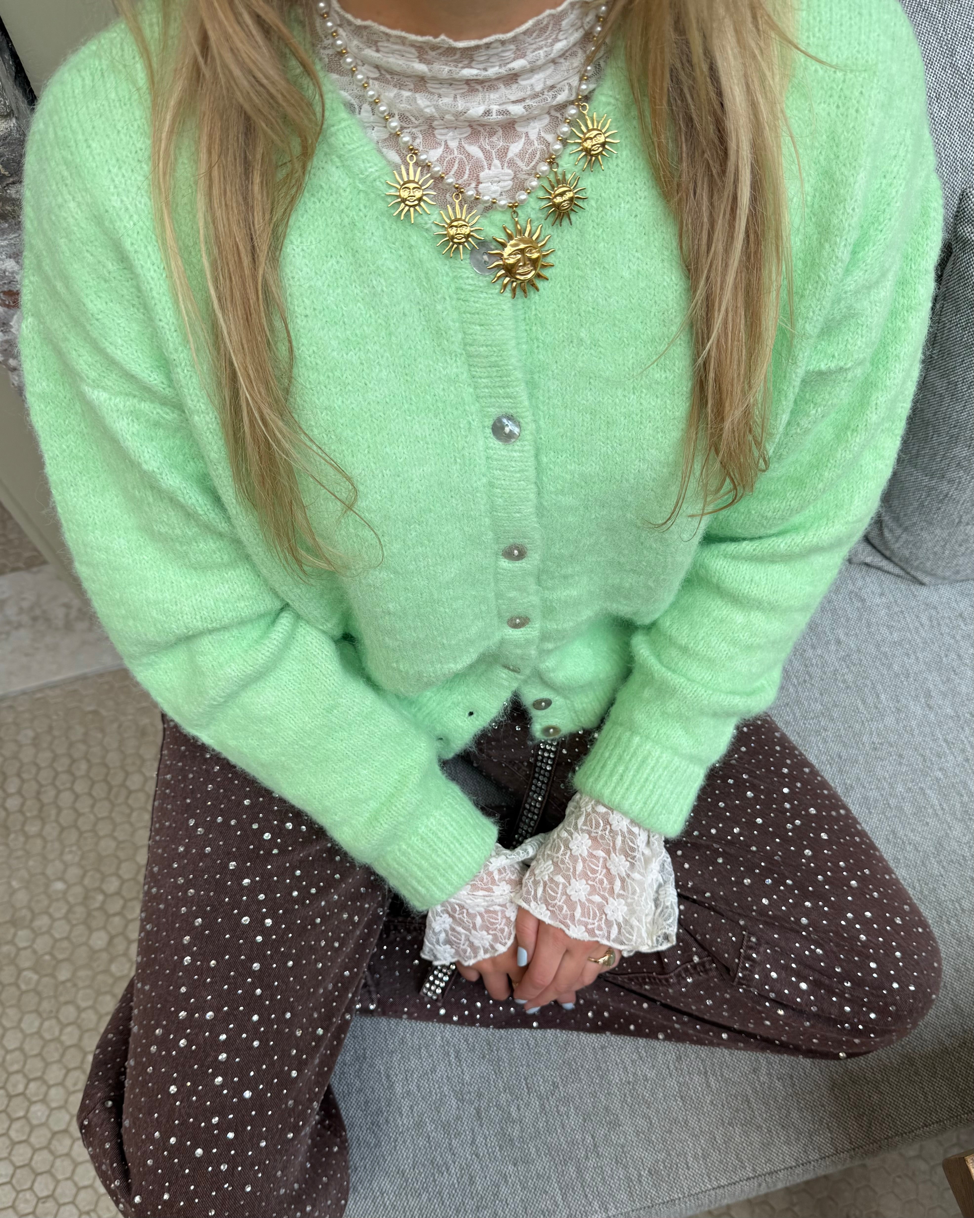 Lizzy cardigan light green