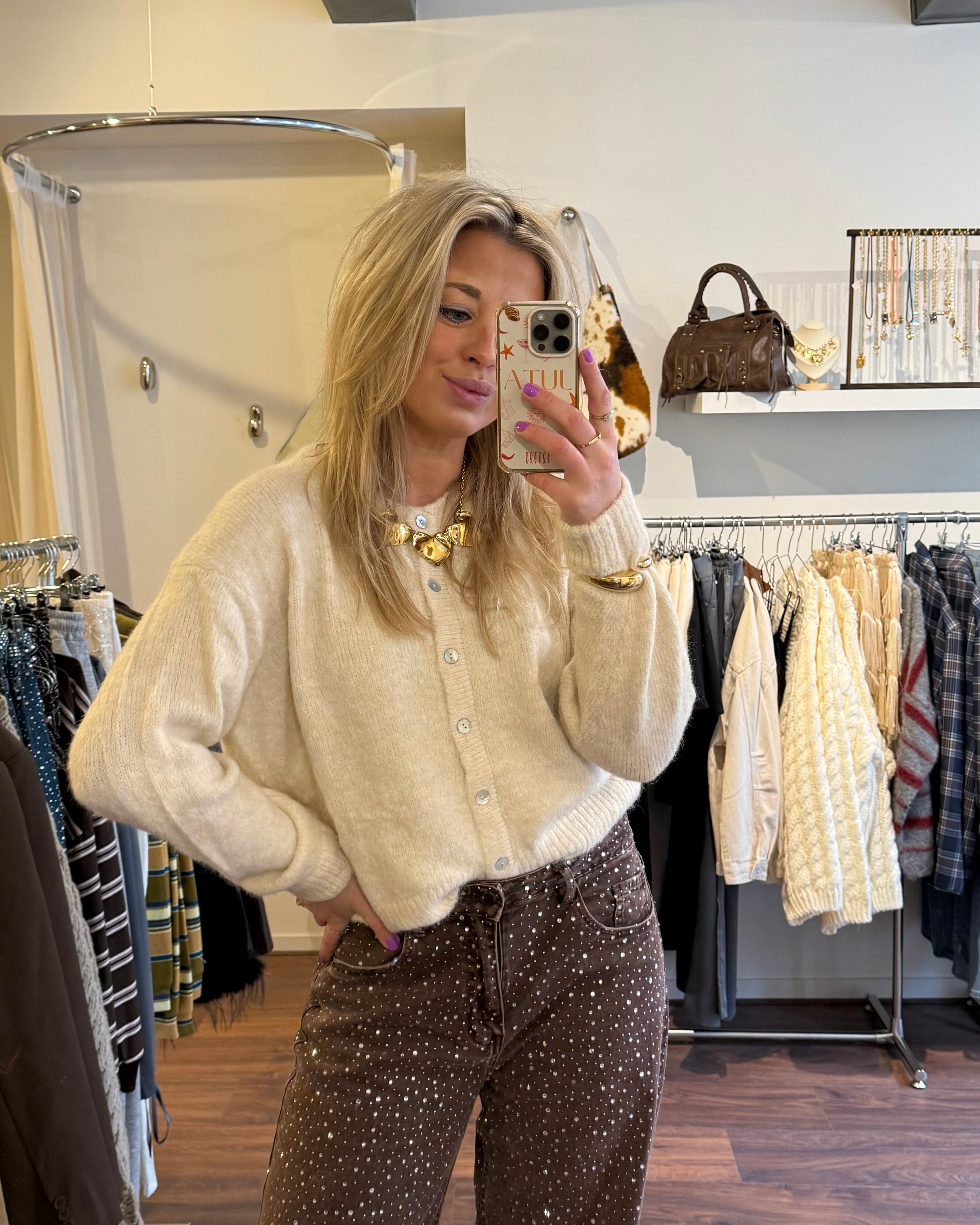 Lizzy cardigan beige