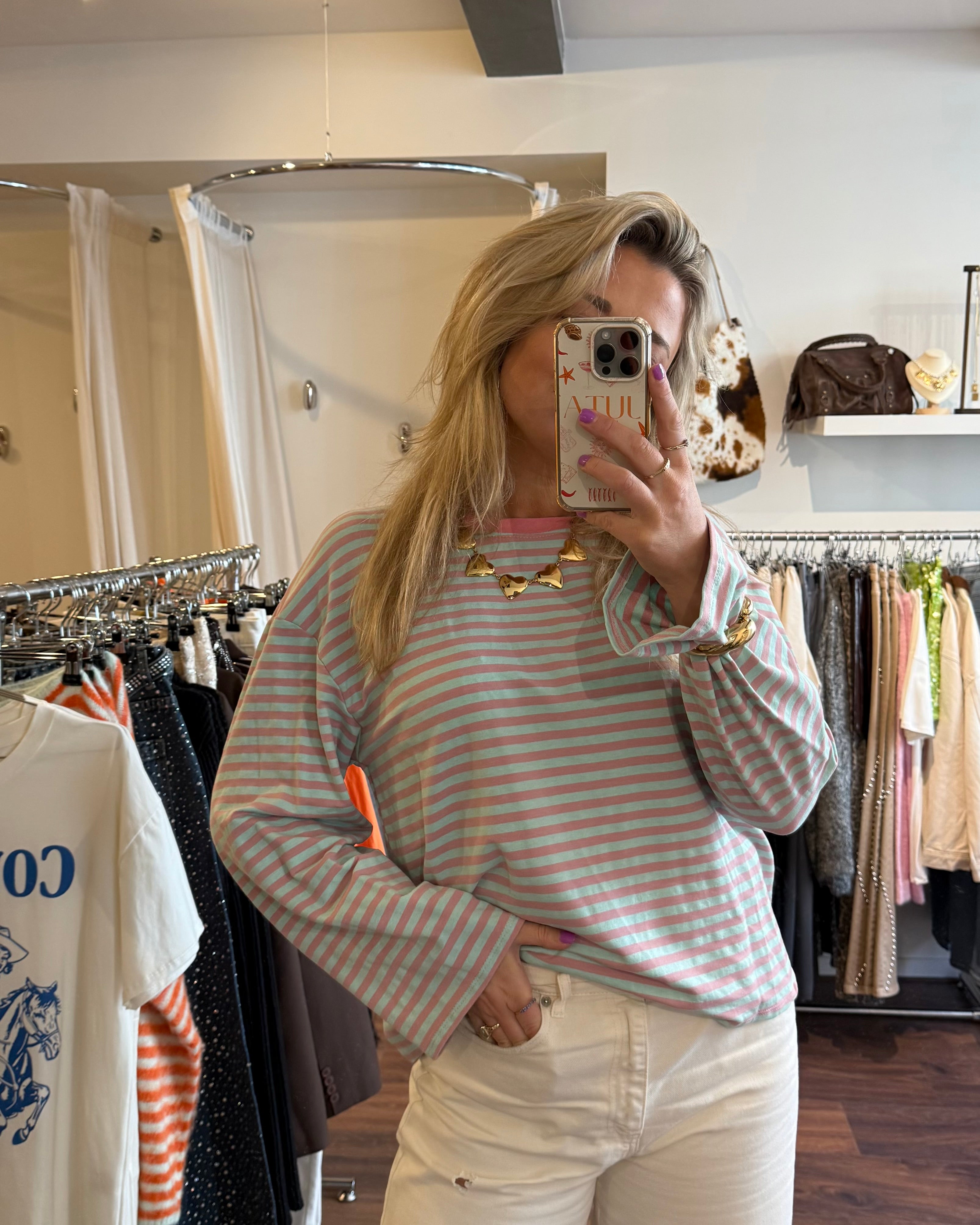 Logan longsleeve pink/light blue