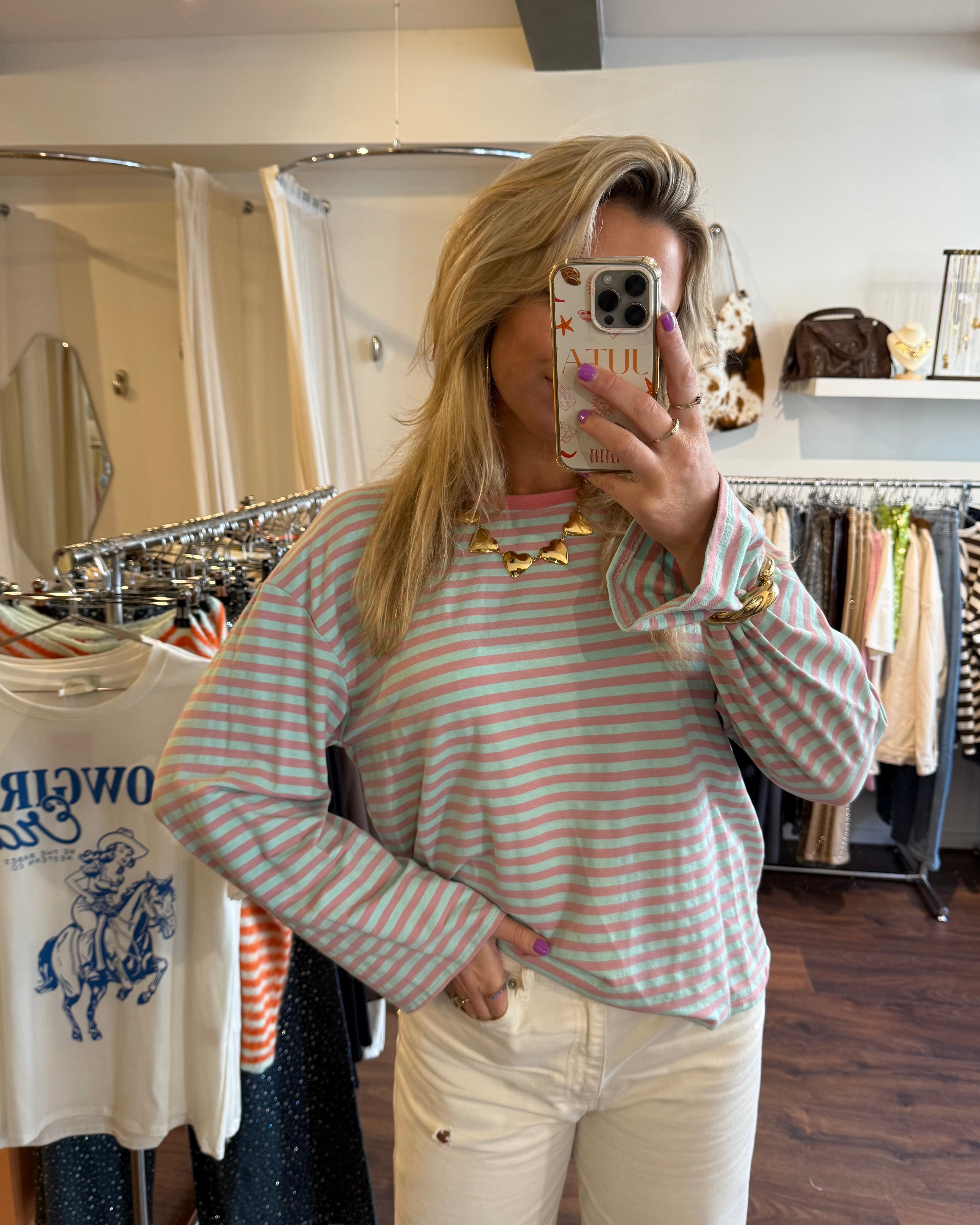 Logan longsleeve pink/light blue