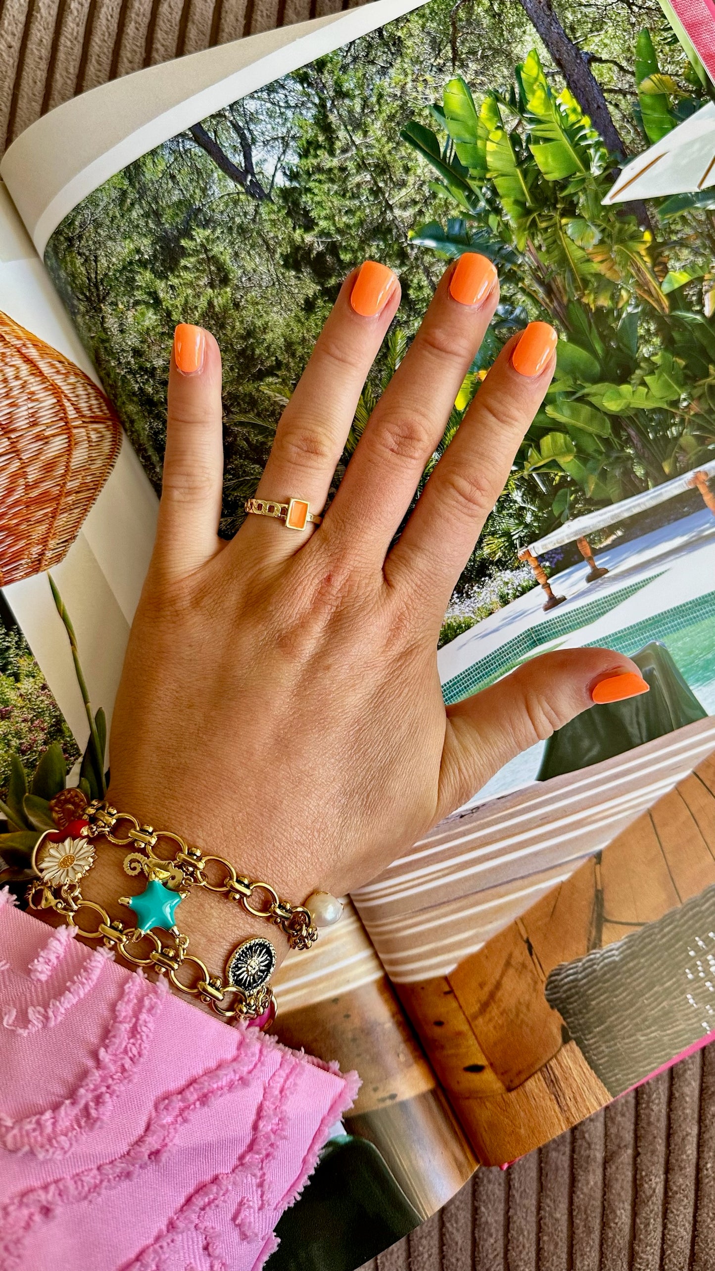 Orange statement ring