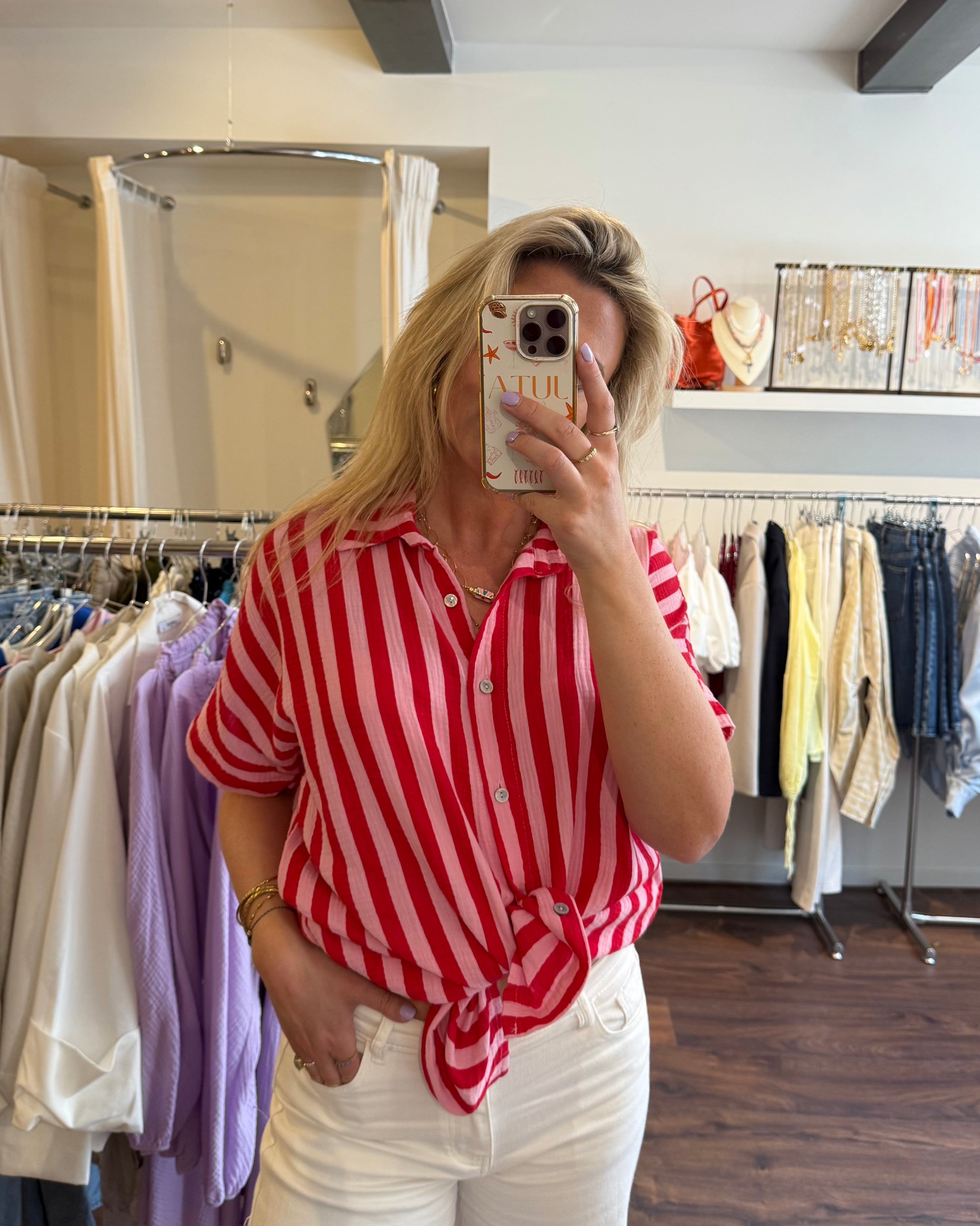 Eline blouse red/pink