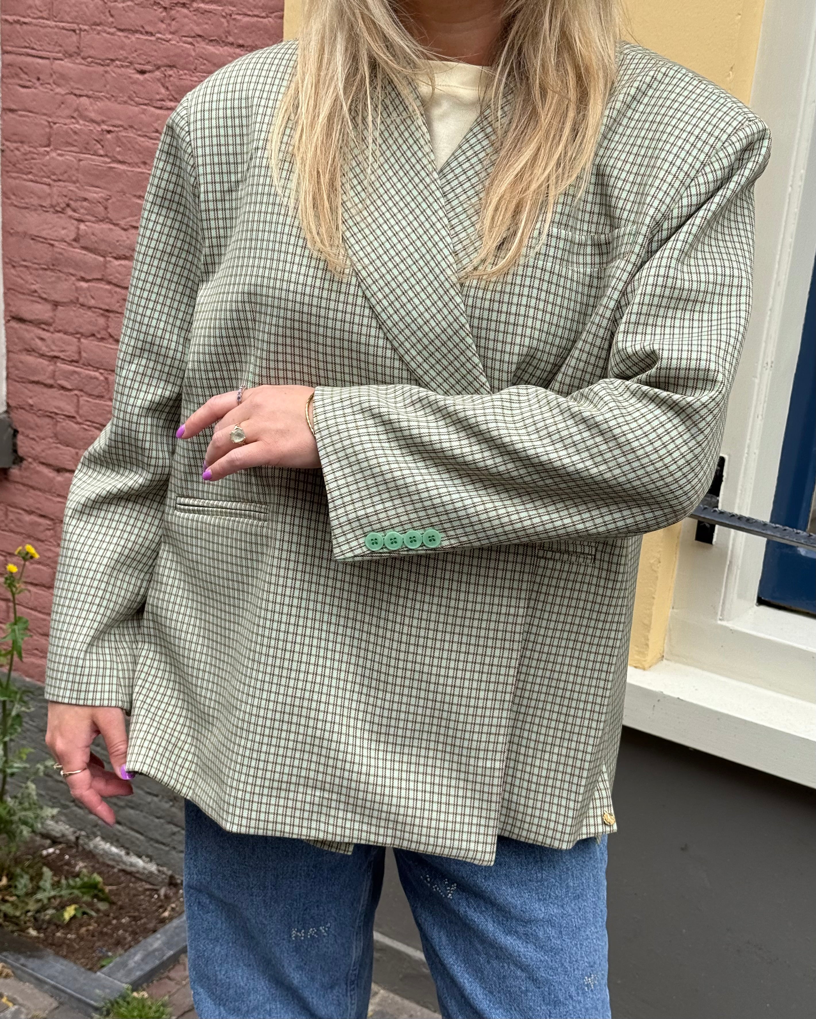 Bobby blazer green checkered