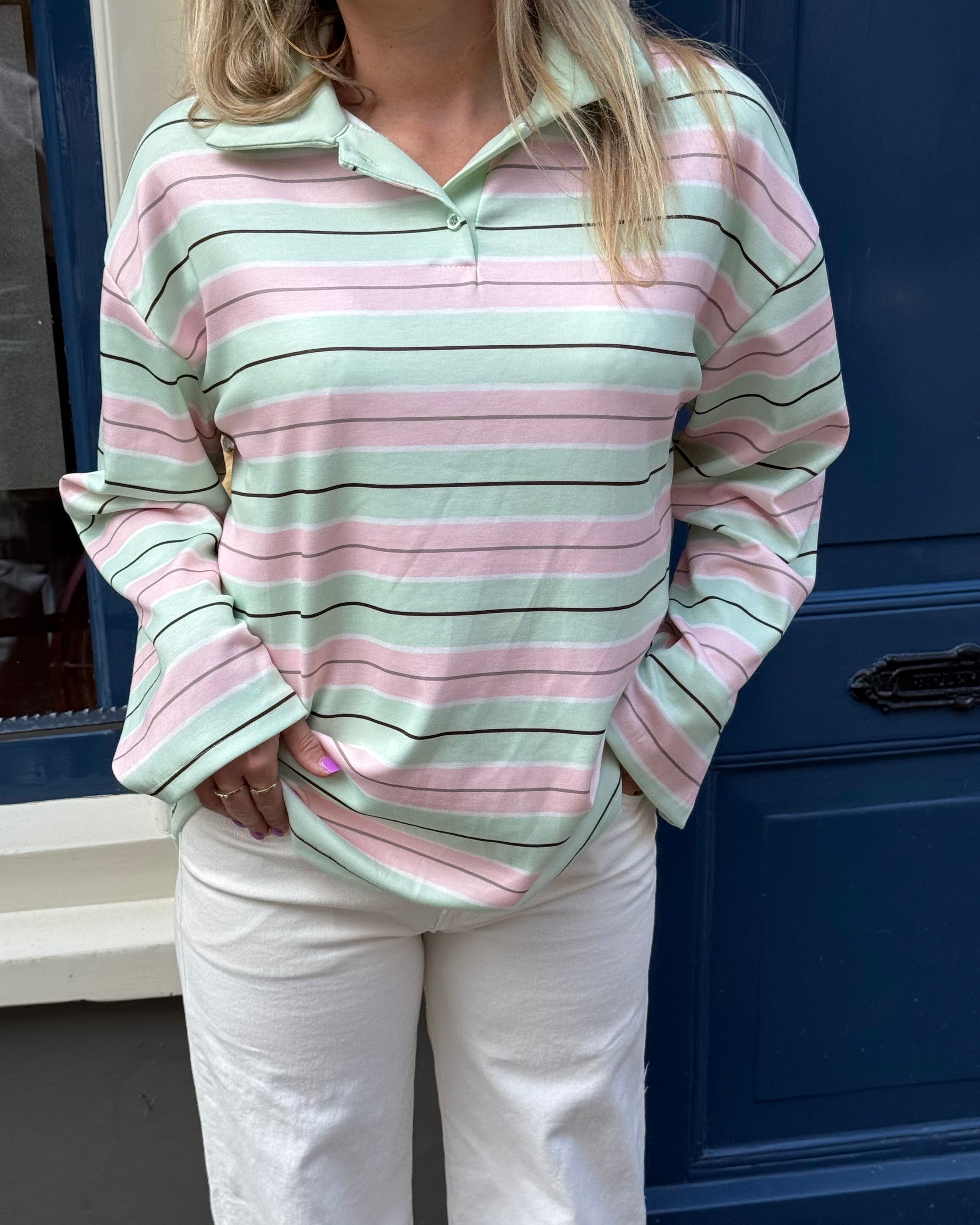 Kicky polo green/pink