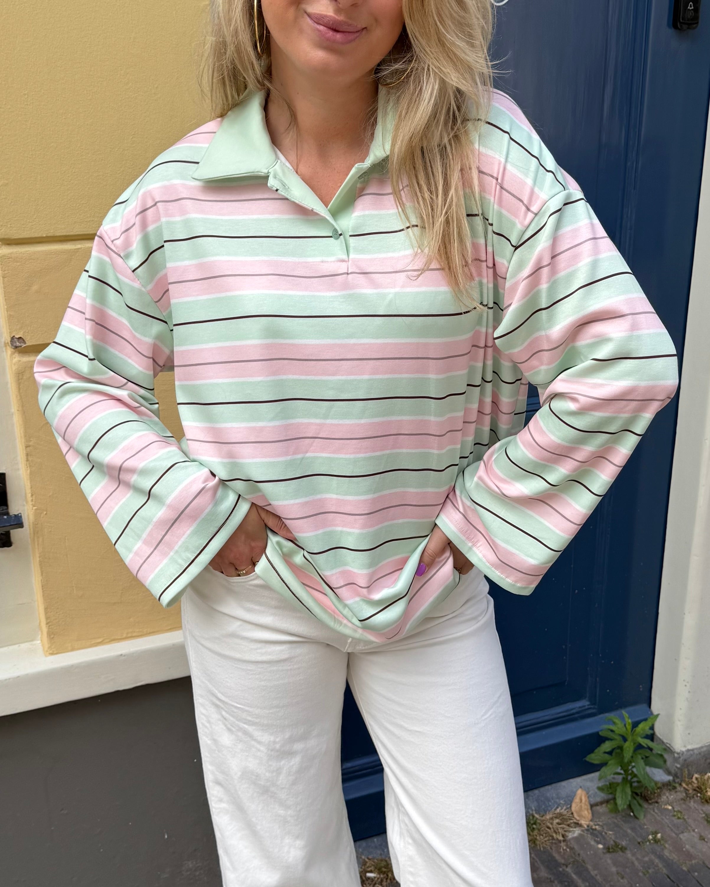 Kicky polo green/pink