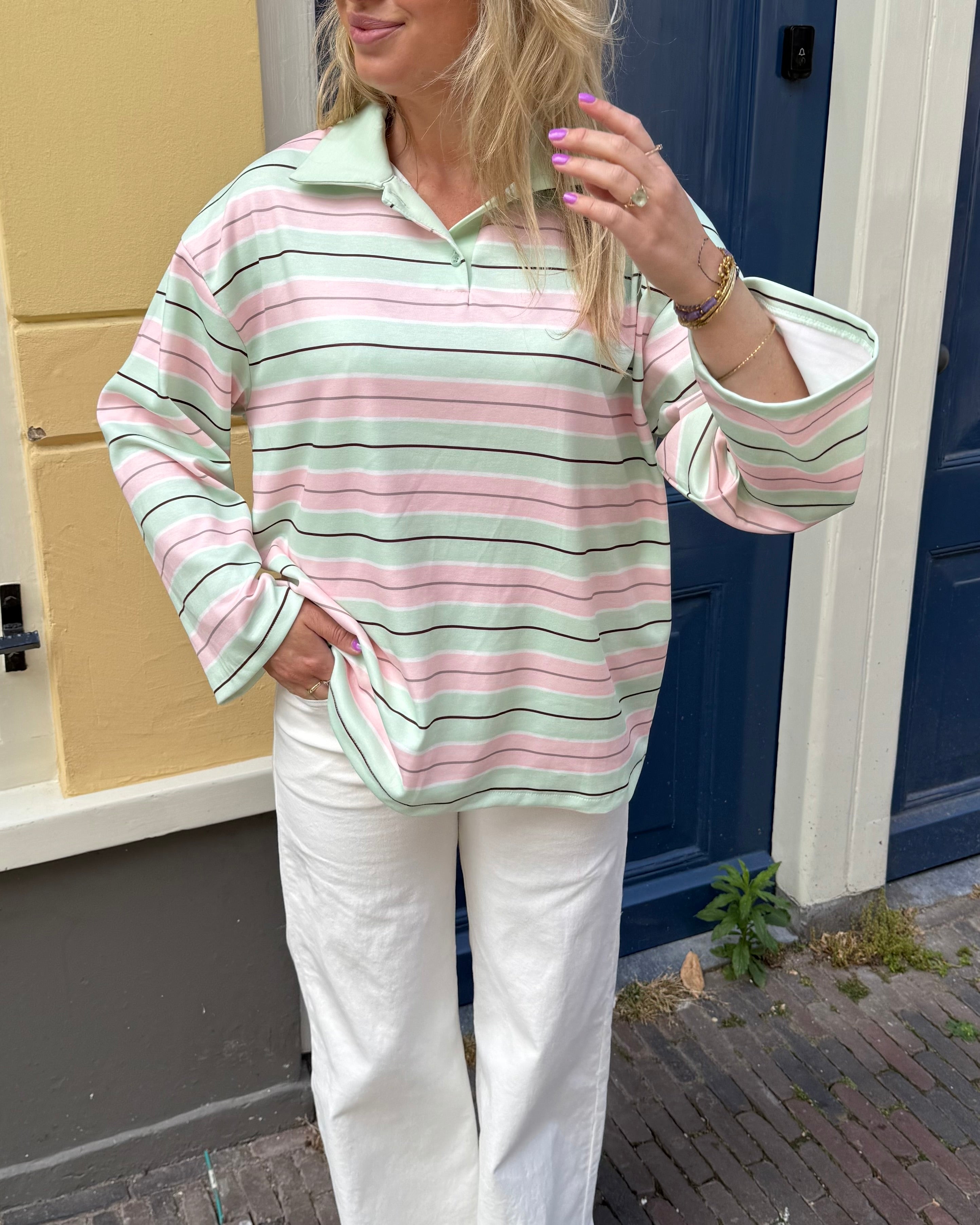 Kicky polo green/pink