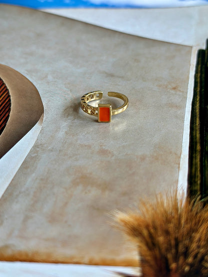 Orange statement ring