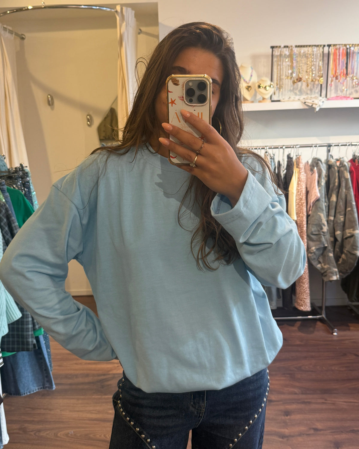 Caro longsleeve light blue