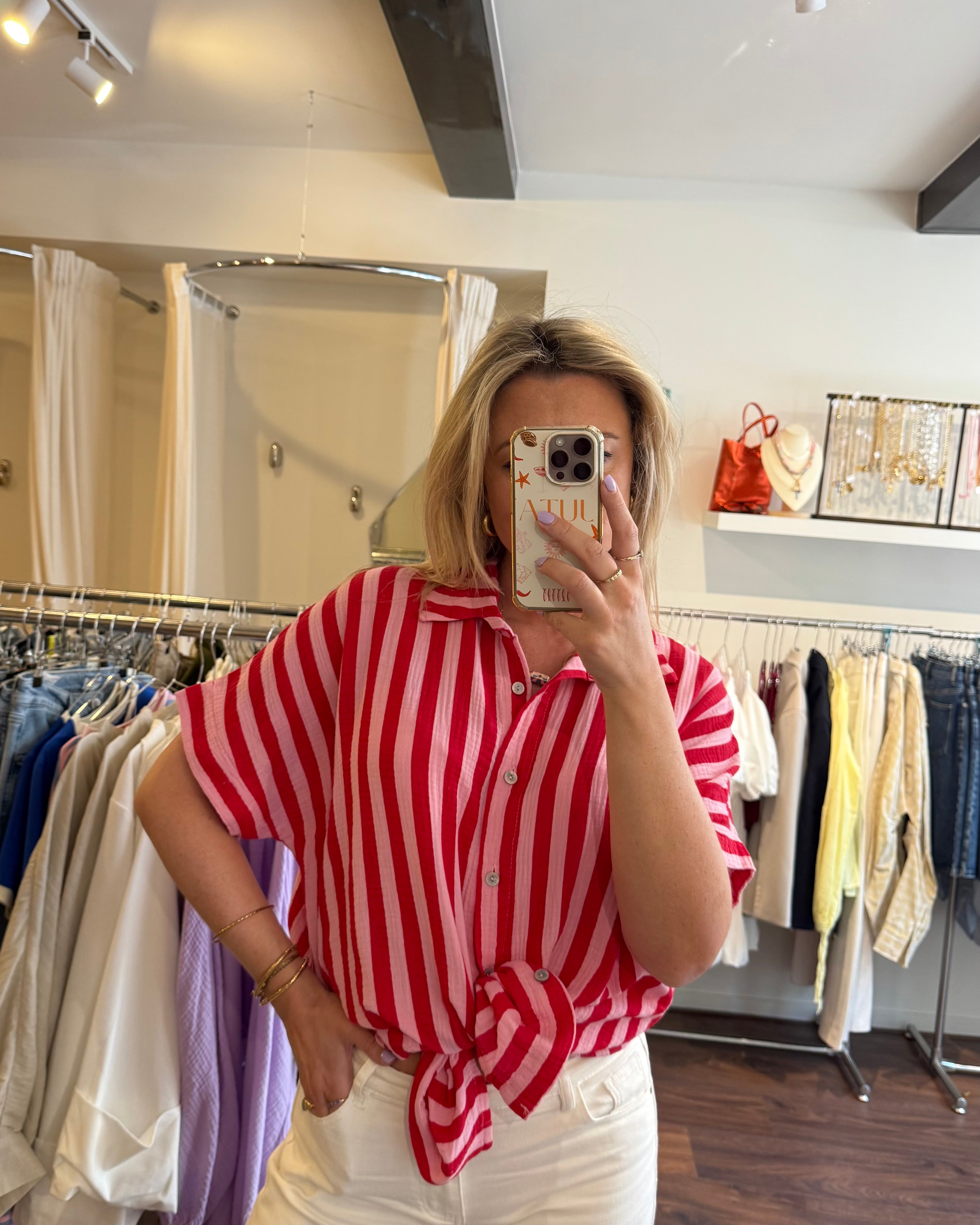 Eline blouse red/pink