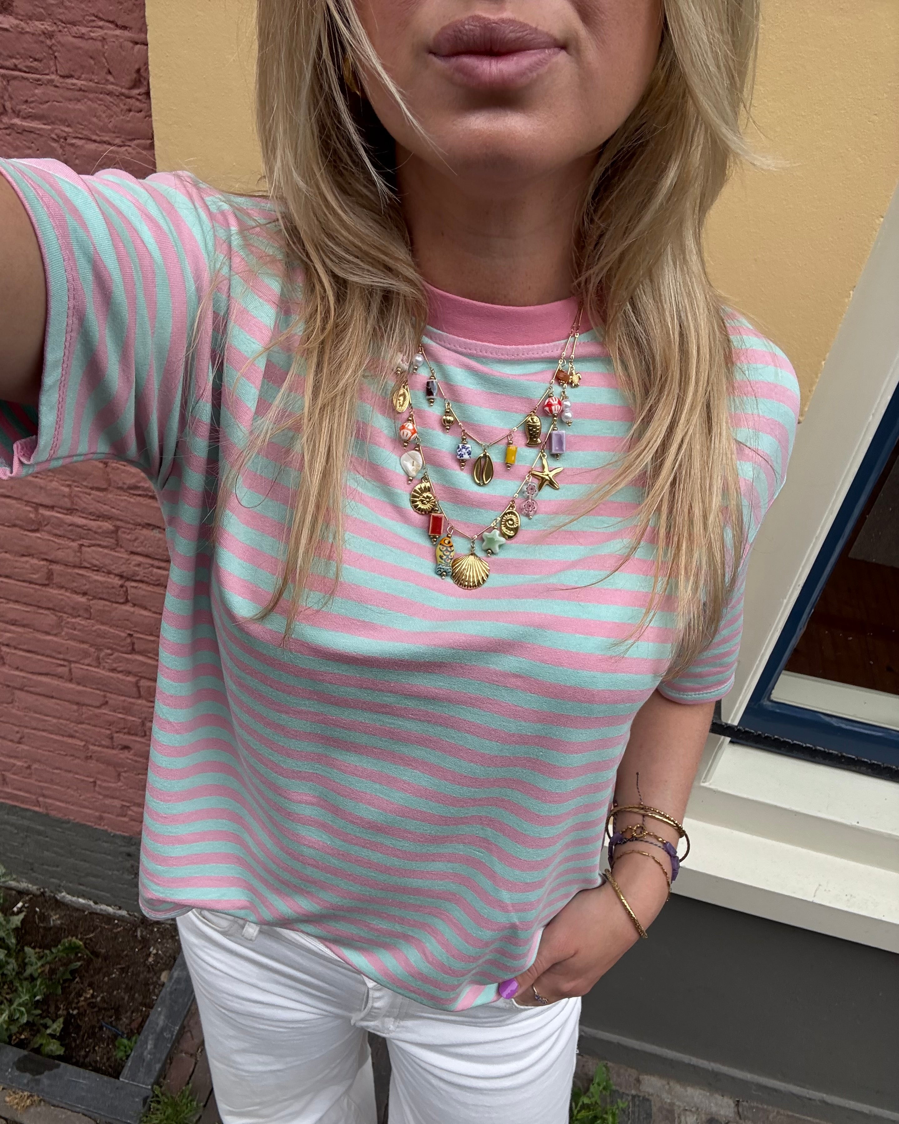 Cleo t-shirt pink/blue