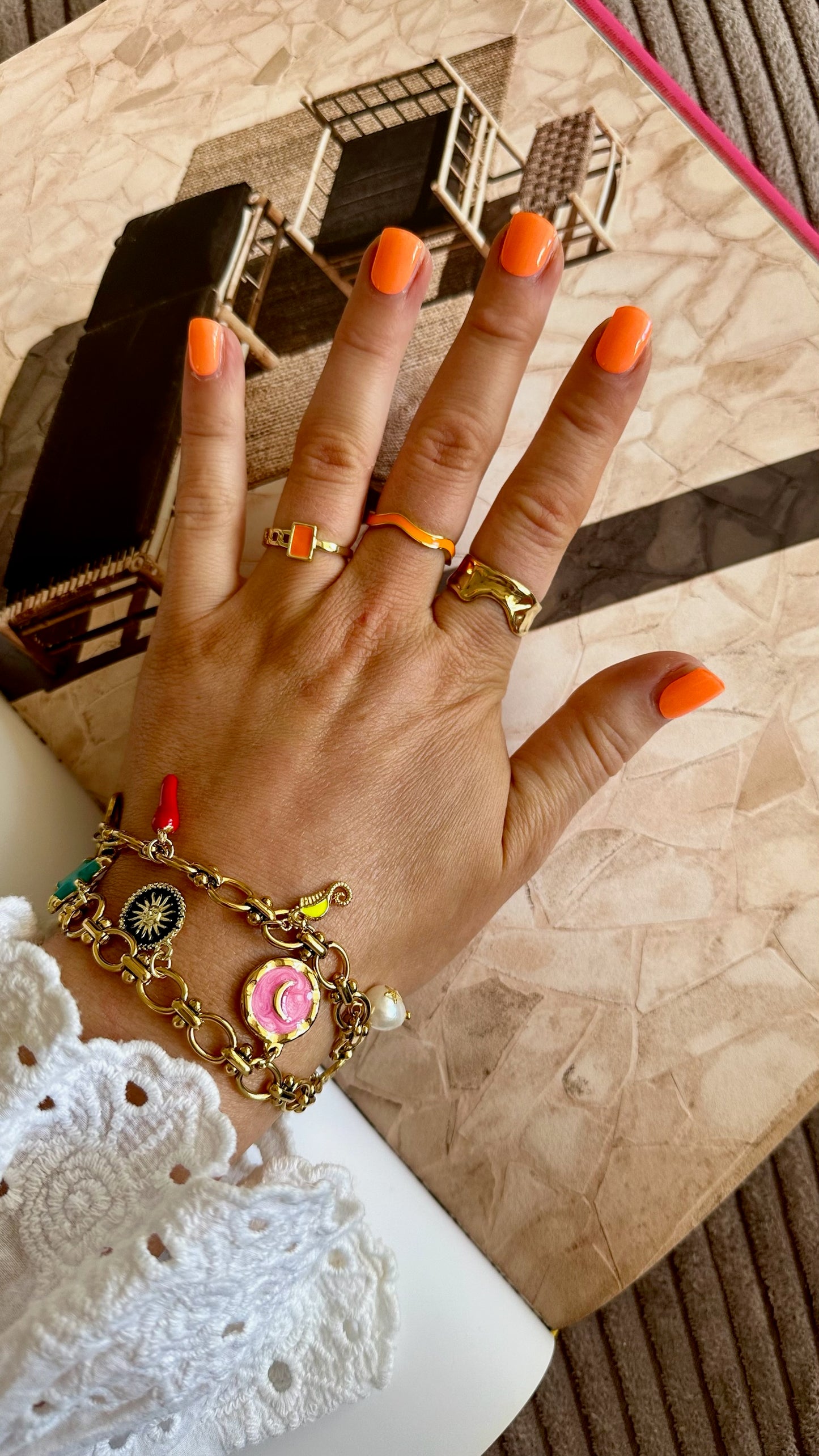 Orange statement ring