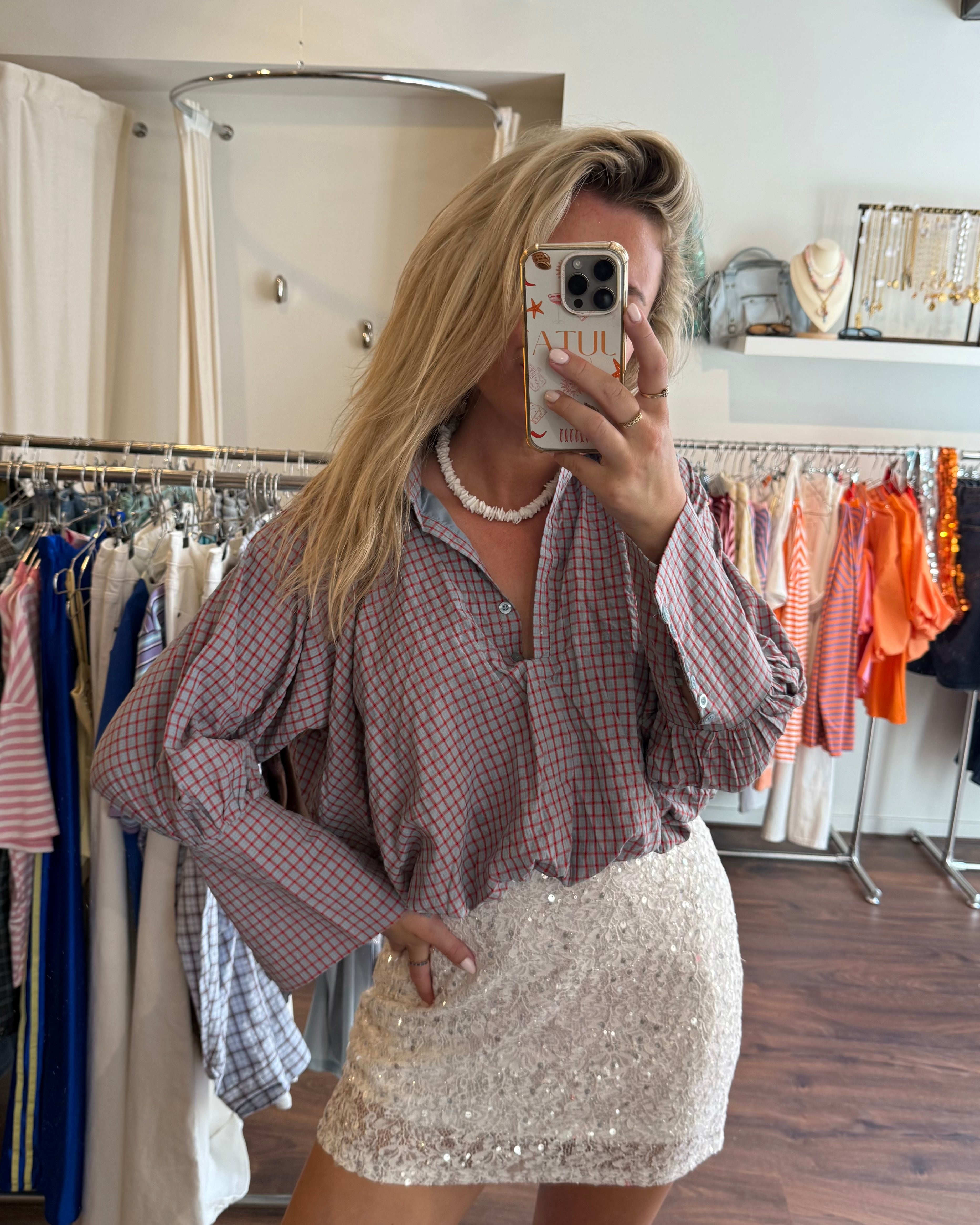 Juliette blouse blue/red