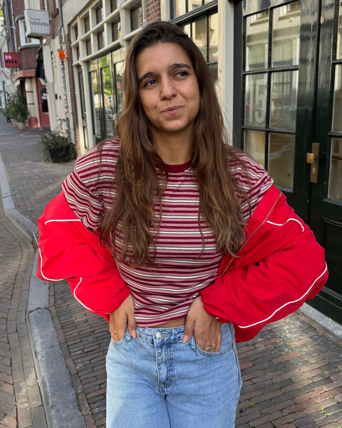 Mona top red/pink