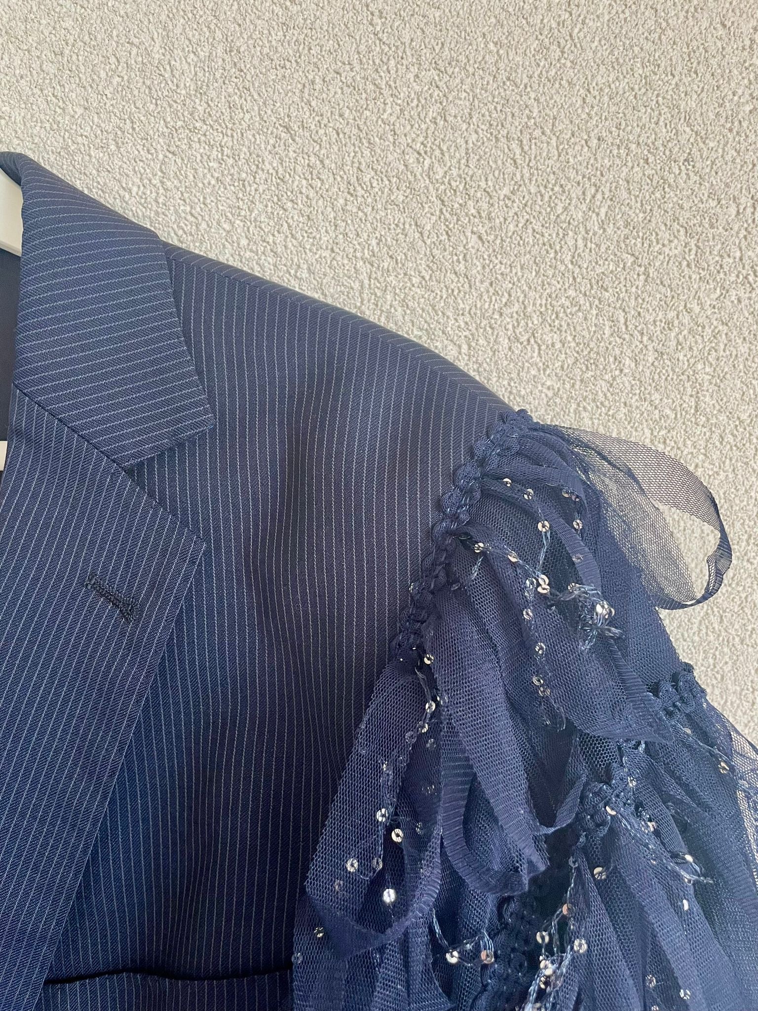 Unieke, vintage krijtstreep blazer